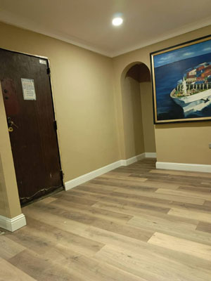 Oak brown mix floor locally installed in Lagos, Nigeria