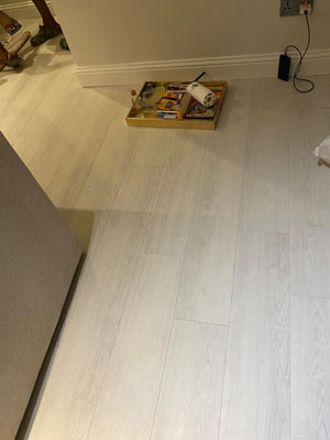 Oak cream white floor locally installed in Lagos, Nigeria