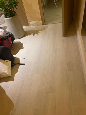 Oak cream white floor locally installed in Lagos, Nigeria