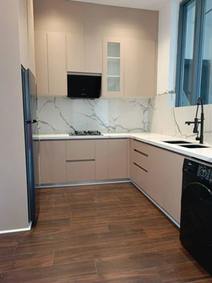 oak red walnut locally installed in Lagos, Nigeria
