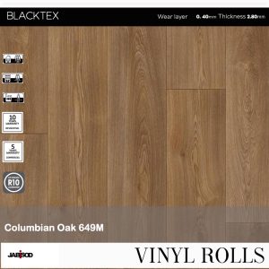 Colombian Oak 649M in cushion vinyl rolls, Blacktex collection