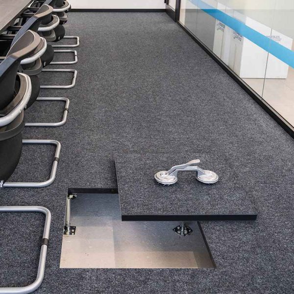 uninstalled gamaflor pac wood chip installed in office area