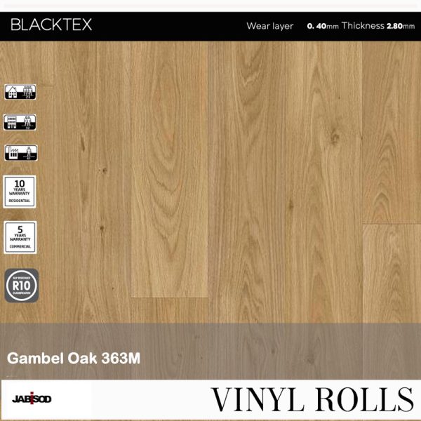 Gambel Oak 363M in cushion vinyl rolls, Blacktex collection