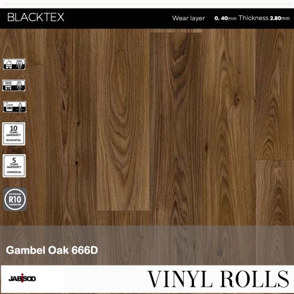 Gambel Oak 666D in cushion vinyl rolls, Blacktex collection