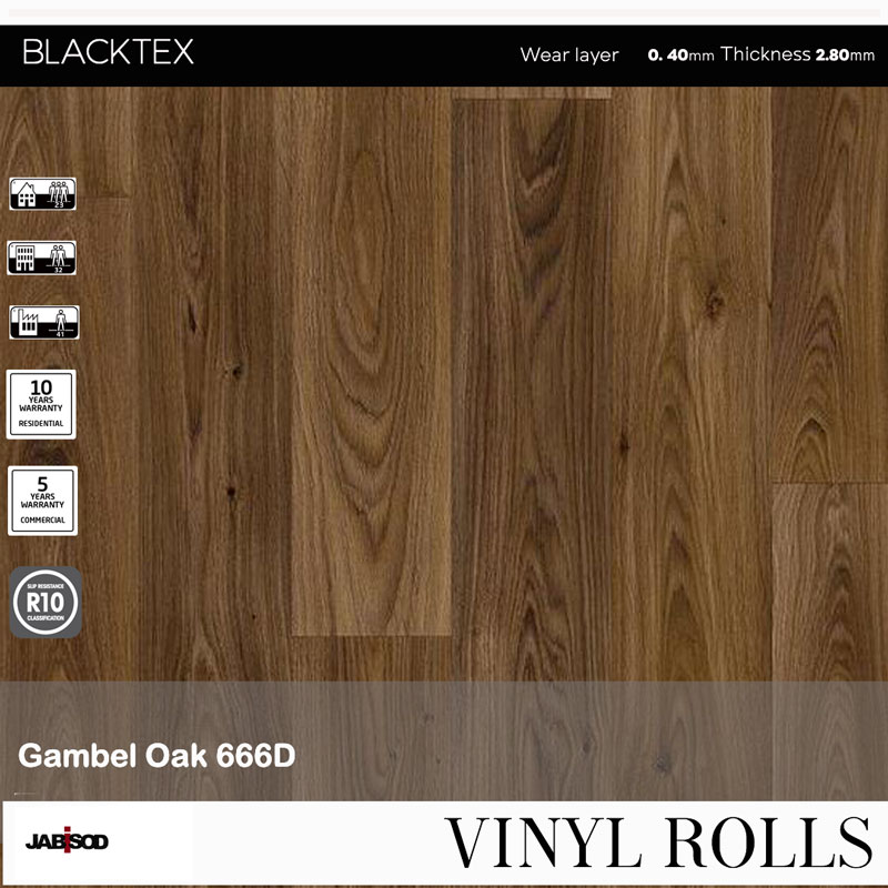 Gambel Oak 666D in cushion vinyl rolls, Blacktex collection
