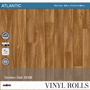 Golden Oak 262M in cushion vinyl rolls, Atlantic collection