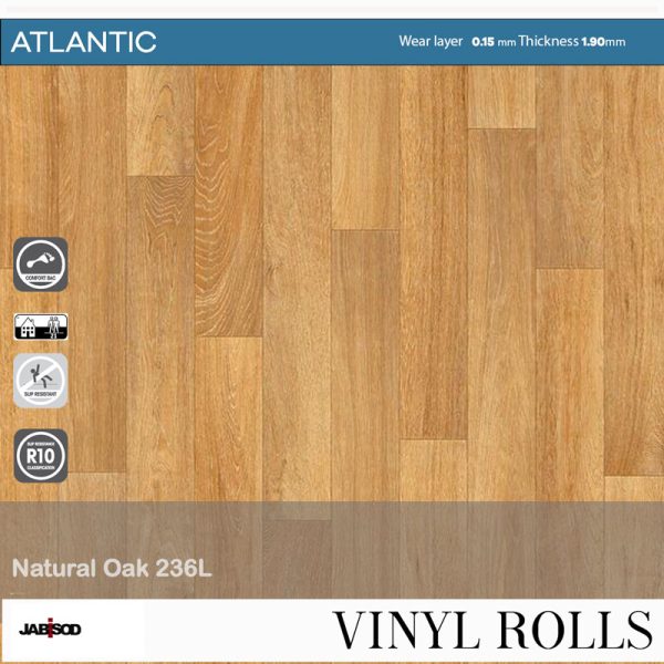 Havanna Oak 216L in cushion vinyl rolls, Atlantic collection