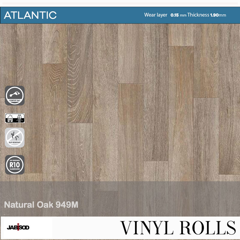 Havanna Oak 949M in cushion vinyl rolls, Atlantic collection