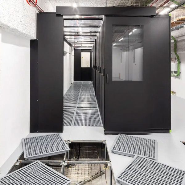 Perforated panel tiles uninstalled in a data center