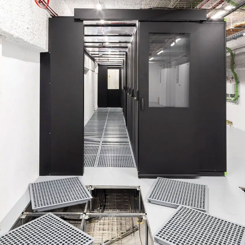 Perforated panel tiles uninstalled in a data center