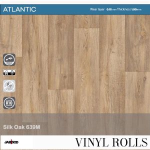 Silk Oak 636M in cushion vinyl rolls, Atlantic collection