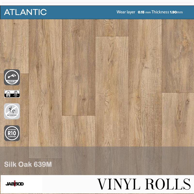 Silk Oak 636M in cushion vinyl rolls, Atlantic collection