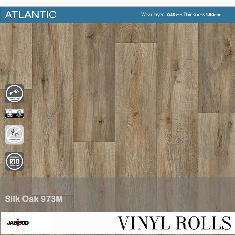 Silk Oak 973M in cushion vinyl rolls, Atlantic collection