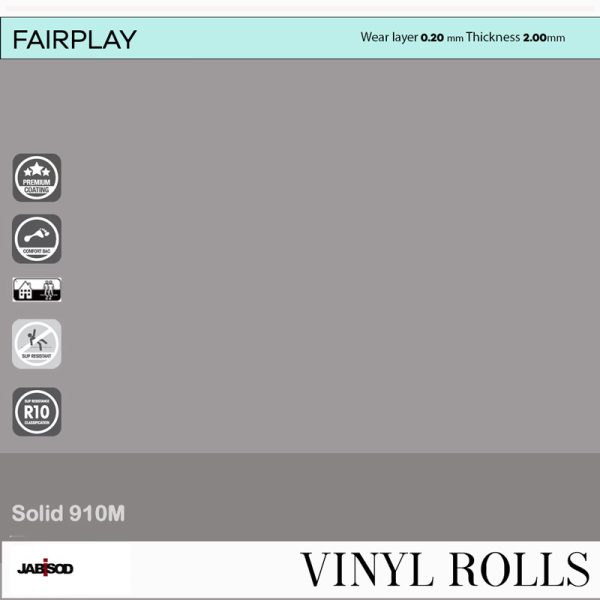 Solid 910M in cushion vinyl rolls, FairPlay collection