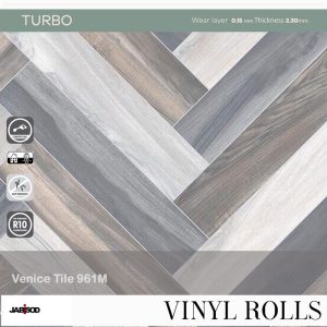Venice Tile 961M in cushion vinyl rolls, turbo collection