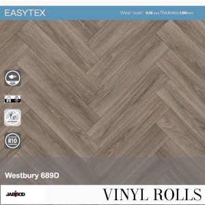 Westbury 689D in cushion vinyl rolls, easytex collection