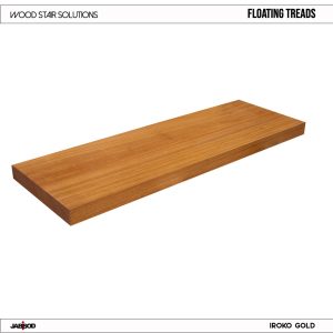 Floating Treads Iroko on display
