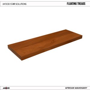 Floating Treads Mahogany on display
